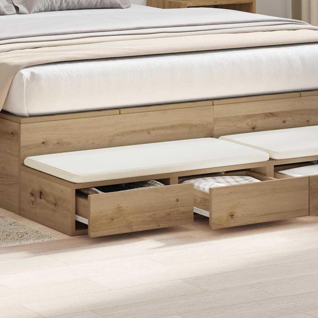Bed Drawers Artisan oak 135 x 36.5 x 16.5 cm Engineered wood